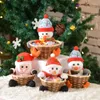 Christmas Decorations Santa Snowman Candy Bamboo Basket Gift Supplies Festive Atmosphere Decoration