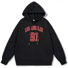 Herren Hoodies LOS ANGELES 91 Basketball Club Street Hoodie Männer Baumwolle Hohe Qualität Sweatshirt Winter Dicke Warme Kleidung Lässige Hip Hop