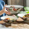 Skålar keramiska tupp köksredskap utsökta hushållsbröllop gåvor japansk stil ris nudel container miljövänlig