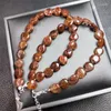 Strand Cobre Natural Rutilado Quartzo Coração Pulseira Cristal Reiki Cura Pedra Preciosa Moda Jóias Fengshui Presente Feminino 1pcs