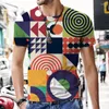 Hommes t-shirts 2023 été 3d chemise hommes à manches courtes drôle abstrait motif géométrique hommes vêtements haut streetwear