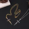 Kettingen Fashion Cross Kettingen Voor Vrouwen Mannen Rvs Hanger Ketting Choker Religieuze Christelijke Sieraden Kerstcadeau