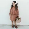 Girl's Dresses 2021 Spring Baby Girls Dresses European America Toddler Kids Girls Dress Linen Dress Princess Kids Clothings x0806