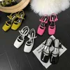 Sandals Vintage Women's Red Sandals 2022 Summer Square Toe Shoes Women's Buckle Solid Color Newest Wedding Party High Heels Women's J230806