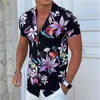 Mäns casual skjortor Skjorta läger Aloha Floral Turndown Tryck utomhus Street SHORT SLEEVE Knappklädkläder Apparel Fashion