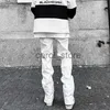 Jeans Masculino Novidades 2022 Branco Chic Hip Hop Calça Jeans Reta Luxuosa Tornozelo com Zíper Rua Principal Coreano Casual Solto Calças Jeans J230806