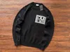 New Knitted Square Jacquard Sweater Men Women Casual Black O-Neck Sweatshirts T230806