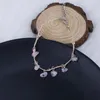 Anklets Bohemian Style Multi-layer Pink Bead Children's Anklet Stainless Steel 2023 Fashion Color Charm Bracelet Jewelry Gift