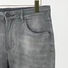 Jeans pour hommes mi-taille motif de broderie drôle conception pantalon en jean marques de luxe classiques de la mode pantalon gris rétro