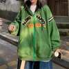 メンズフーディーパーカーカーディガンセーターストリートウェアレトロ服Y2Kレタープリントパンクヒップホップ長袖ルースウォームスウェットシャツサイズのジャケット