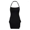 Casual Dresses Black Sexy Short Mini Women Hanging Neck Side Slip Club Evening Sleeveless Backless Ladies Prom Gowns Hollow Bodyon Gala