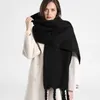 Scarves 2023 Fashion Green Mohair Women Winter Scarf Thicked Warm Shawls Wrap Long Tassel Blanket Hijab Stole Bufanda Mujer
