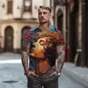 T-shirt da uomo 3D colorato ritratto modello girocollo -shirt hawaiano Beach Top Summer Fashion oversize -shirt