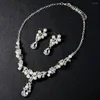 Collier boucles d'oreilles ensemble mariée boucle d'oreille exquise fausse perle strass pour la fête de mariage luxe bal Cocktail