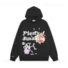 Retro Letter Skull Foam Graffiti Borduren Fleece Hoodies voor Mannen Voorzak Trui Grijs Zwart Sweatshirt met capuchon Oversized T230806