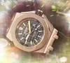 Många typer av stilar Automatiska datum Män tittar lyxiga Japan Quartz Movement Clock rostfritt stål Rummibanduppsättning Auger Chronograph Wristwatch Relogio Masculino