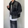 Heren Jassen Koreaanse High Street Stand Kraag Bomber Denim Jas Mannen Harajuku Multipockets Kwastje Jas Lente Herfst Casual Unisex 230804