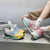 Zapatos de vestir Estilo de Corea 2022 Nuevas zapatillas de deporte a juego de color Zapatos de mujer Zapatos casuales con cordones Mujer plana con zapatos de mujer Zapatillas de deporte de mujer J230806