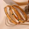 Bracelet minimaliste coeur rond étoile forme vert Transparent Zircon peut être ouvert étanche Bracelets en acier inoxydable pour les femmes