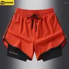 Herren-Shorts, Sommer, Laufen, Sportbekleidung, 2-in-1, atmungsaktiv, Jogging, Doppelboden, Fitnessstudio, Fitness, Training, Badeanzug, Strand