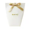 Present Wrap 5st Black and White Candy Bag Merci Paper Tack Kraft Box Wedding Birthday Party Supplies