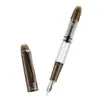 Fountain Pens mässing Asvine P30 Kolv Fountain Pen Torpedo Form Metall och akryl EF/F/M NIB Vintage Retro Writing Office Business School Pen 230804