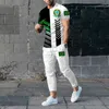 남자 트랙 슈트 브라질 플래그 3D 프린트 남자 티셔츠 바지 트랙 슈트 t 셔츠 바지 세트 2 조각 여름 스트리트웨어 대형복