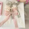 Pinzas para el pelo con lazo de malla para mujer, lazo de Super Hada para niños, cuentas de cristal, Clip de resorte, accesorios para el cabello para niñas rosas, regalos de joyería