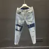 Hommes Jeans Trous Jeans Hommes Et Femmes Été 2022 Taille Haute Mince Couleur Lâche Droite Denim Cheville Longueur Sarouel Hommes Et Femmes Jeans J230806