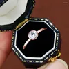 Bagues de grappe Moissanite fiançailles 5mm D couleur ronde Solitaire diamant véritable 925 argent or Rose bijoux de mariage pour femmes