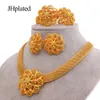 Wedding Jewelry Sets Hawaiian fashion gold filled plated bridal sets necklace earrings bracelet ring gifts wedding jewellery set for women 230804