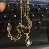 Choker Pure Gold 24K Necklace Plating Love Heart Zircon Crystal Pendant 2mm Women's Wedding Jewelry Gift