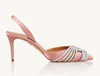 Элегантный дизайнер брендов Гэтсби Слинг Стиловый каблук Высокие каблуки Женщины Санделс Санделс обувь кожа квадратная носка