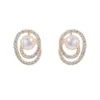 Boucles d'oreilles à tige Icnway naturel 6-6.5mm perle d'eau douce blanche 14kgp accessoires S925 une paire en gros