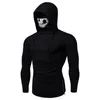 Men's Hoodies Long Sleeve With Skeleton Print Mask Black Gray Elasticity Coat Moto Biker Style Cool Sweatshirts Men