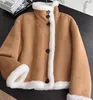 Pelliccia da donna Indumento reversibile Pelle scamosciata Giacca di peluche integrata Cappotti Donna particolarmente foderata Inverno In abiti esterni