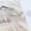 Mädchen Kleider Sommer Mädchen Kleidung 27 Jahre Spitze bestickt Prinzessin Kleid Blumenstickerei Mädchen Spitze Prinzessin Kleid x0806