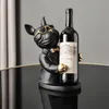 装飾的なオブジェクト図形の家庭装飾犬の装飾品フランスブルドッグワイングラスホルダーワインホルダースタンドテーブルデコレーションノルディック樹脂彫刻230804