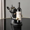 Objets décoratifs Figurines Décoration de la maison Chien Ornements Bouledogue Français Porte-verre à vin Porte-vin Stand Décoration de table Sculpture nordique en résine 230804