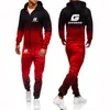 Fatos masculinos 2023 motocicletas GasGas Impresso Hoodies Casual Harajuku Gradiente Cor Com Capuz Jaqueta Moletom Sweatpants Ternos 2 Pcs