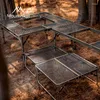 Mobilier de Camp Mounthiker extérieur pliant combinaison Table en aluminium détachable arrondi Camping Portable barbecue cuisson cuisine fer