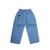 Jeans Masculino 2023 Moda Coreana Nova Moda Estampada Y2k Men High Street Vintage Hip Hop Calça Jeans Casual Straight Wide Leg Leg for Men J230806