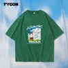 Erkek Tişörtleri Fygon Yaz Yaratıcı Grafik Tasarım İlginç T-Shirt Kadının En İyi Avrupa ve Amerikan Tarzı Kısa Kollu