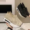 Klänningskor kvinnor sneakers kvinnliga casual kilskor paljett mesh andningsskor damer guld silver plattform höjd ökar tjocka skor j230806