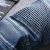 Mäns jeans Herr Slim Fit Classic Blue Biker Jeans för Moto Casual Plus Size Denim Cargo Pants Fashion Ripped Jeans For Man 42 J230806