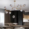 Kroonluchters Nordic Verlichting Restaurant Kroonluchter Post Moderne Slaapkamer Moleculaire Magische Boon Licht Eenvoudige Creatieve Studeerkamer Lamp Goud Zwart