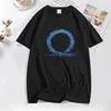 Camisetas masculinas Moda Game God Of War Ring Camisa Homens Mulheres Casual Tops com decote em O Camisetas Harajuku Manga Curta Retro Camisetas Pretas Unissex