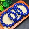 Strand Natural Lapis Lazuli Pulseira Contas Redondas Joias Mulheres Homens Cura Energia AmantesPresente 1 pçs 13mm