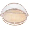 Dinnerware Sets Bamboo Serving Tray Net Cover Basket Woven Drying Dustpan Steamed Bun Craft Dessert Ware