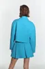 여자 정장 여성 패션 크롭 크롭 트위드 폭격기 재킷 코트 빈티지 긴 슬리브 전면 지퍼 여성 겉옷 세련된 탑